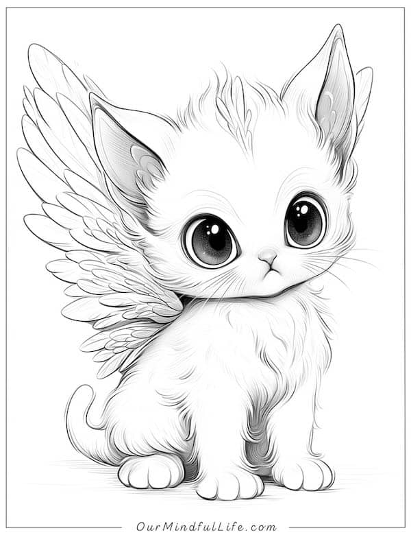 Cute little angel cat