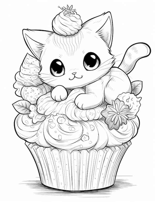 Cute little cat cupcake