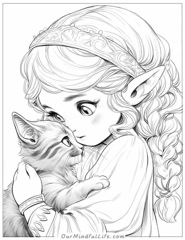 Little Elf and her cat