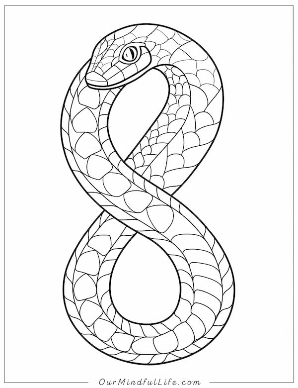 Ouroboros snake coloring page