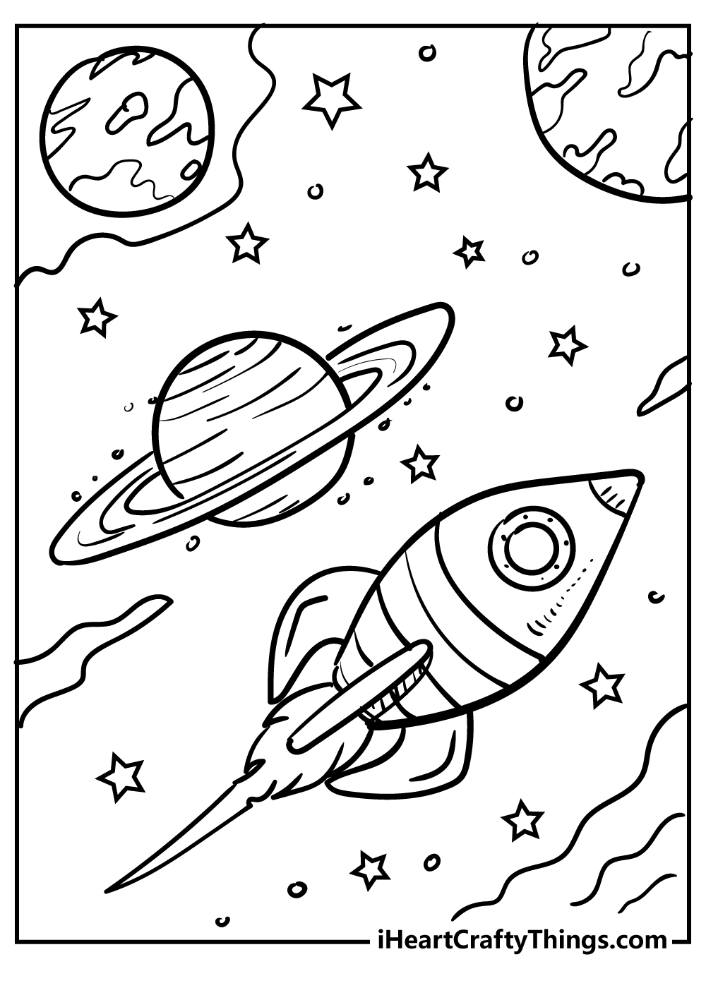 Outer Space coloring pages free printable