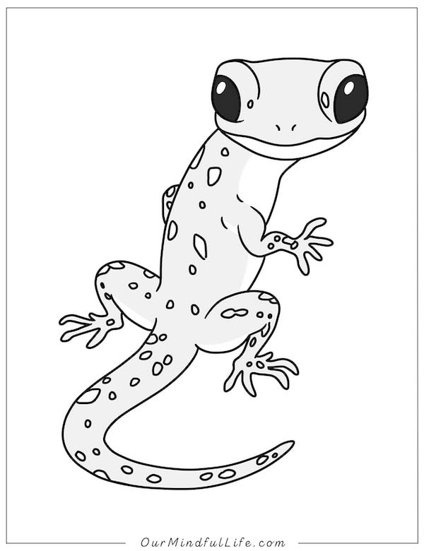 Simple gecko coloring page