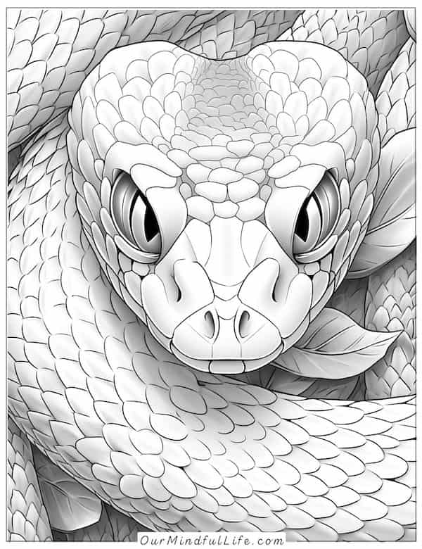 The stare of a snake coloring page