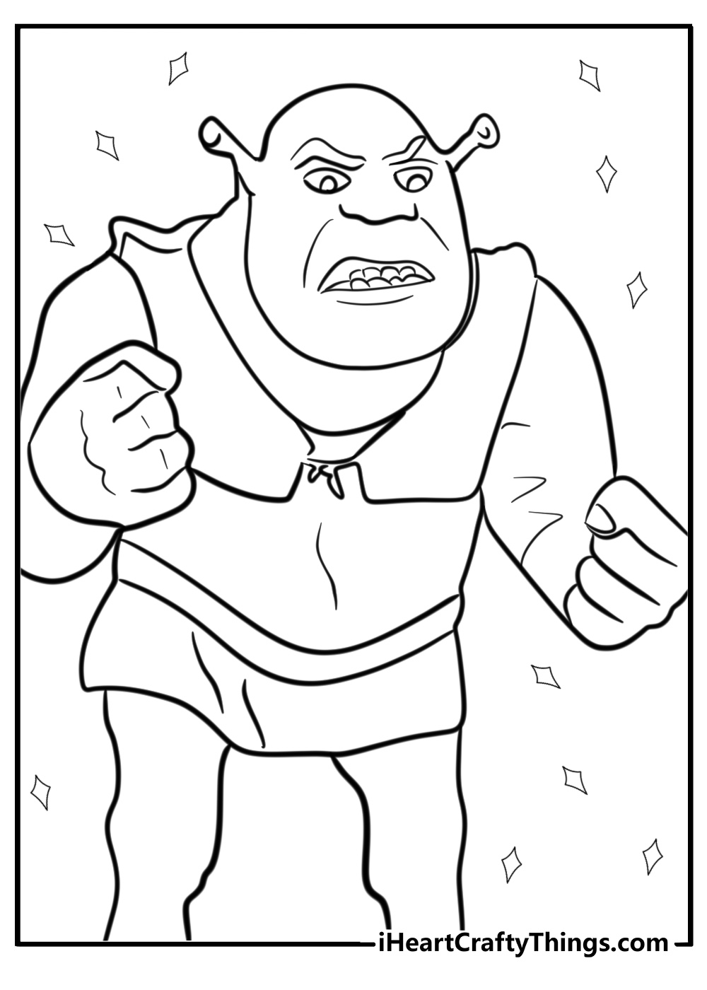 Angry shrek coloring pages