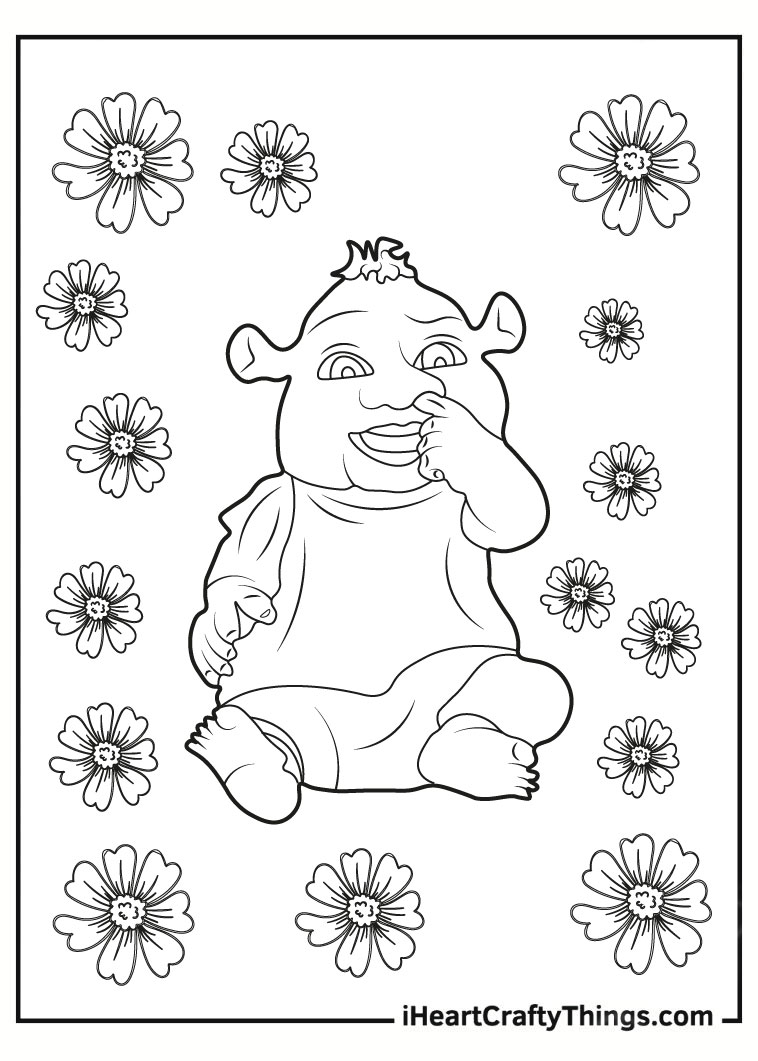 Baby shrek coloring pages