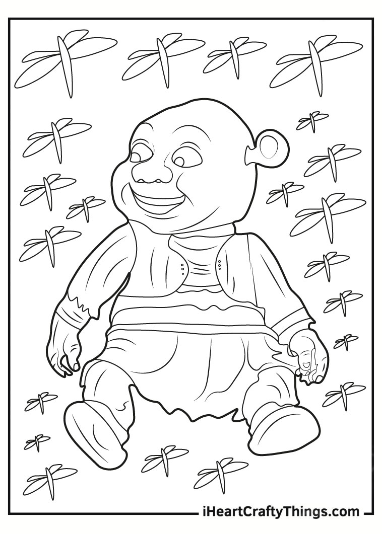 Coloring pages for kids shrek