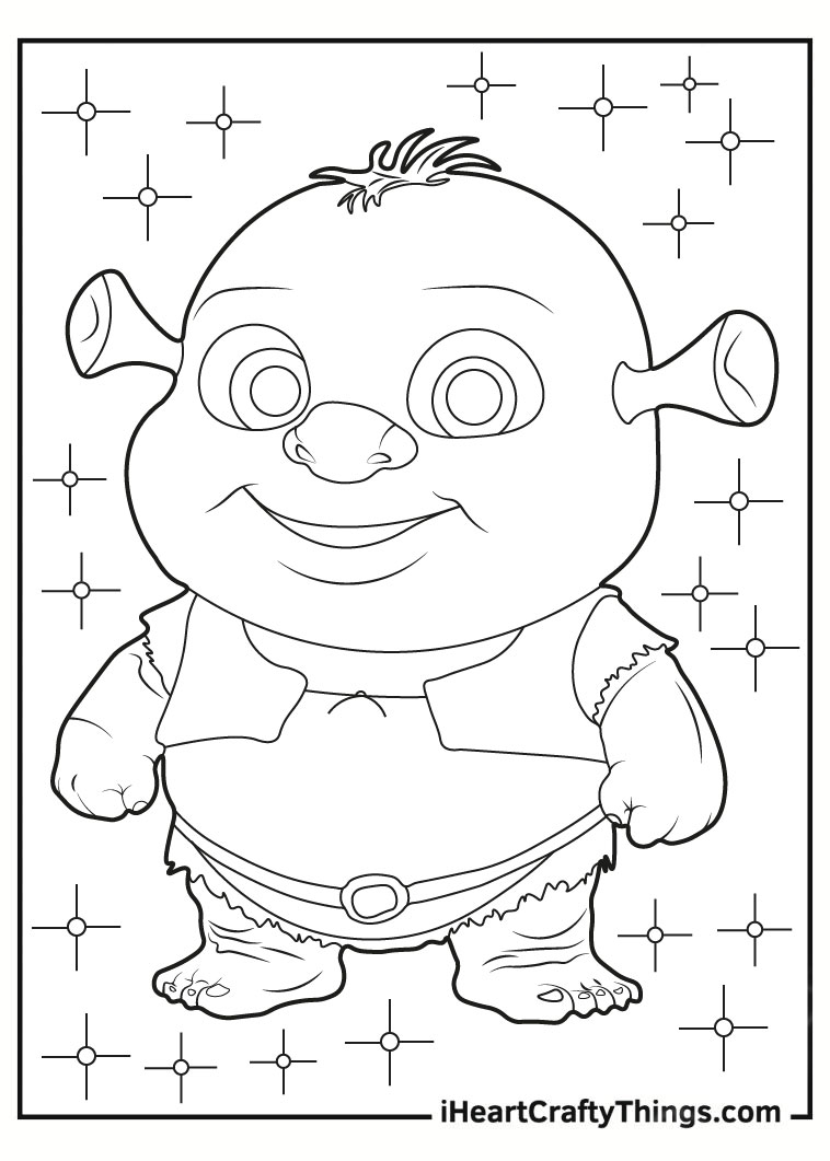 Cute shrek coloring pages