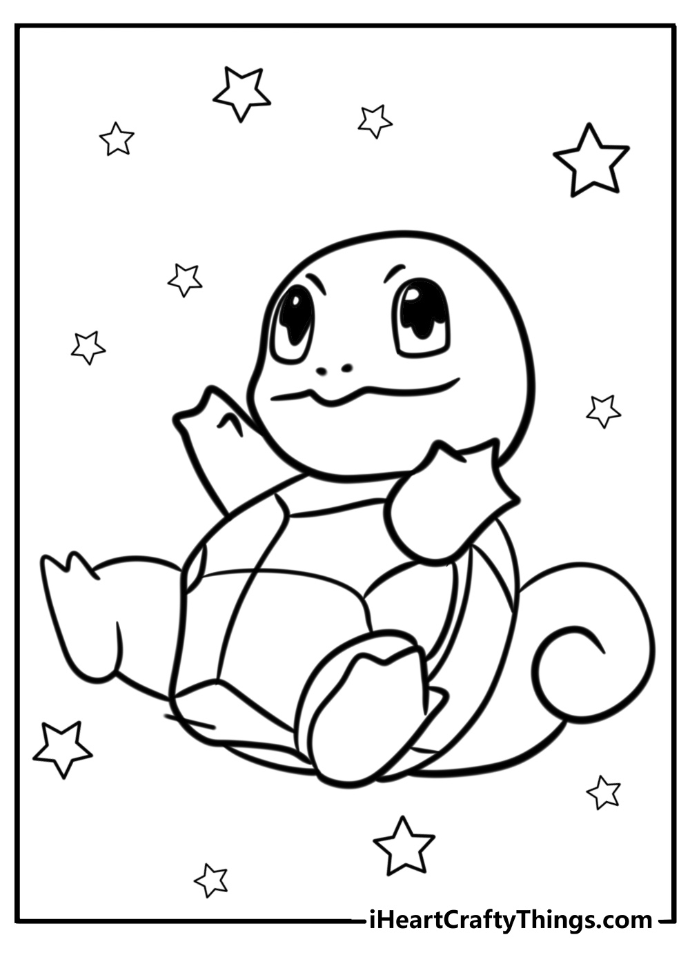 Cute squirtle coloring page