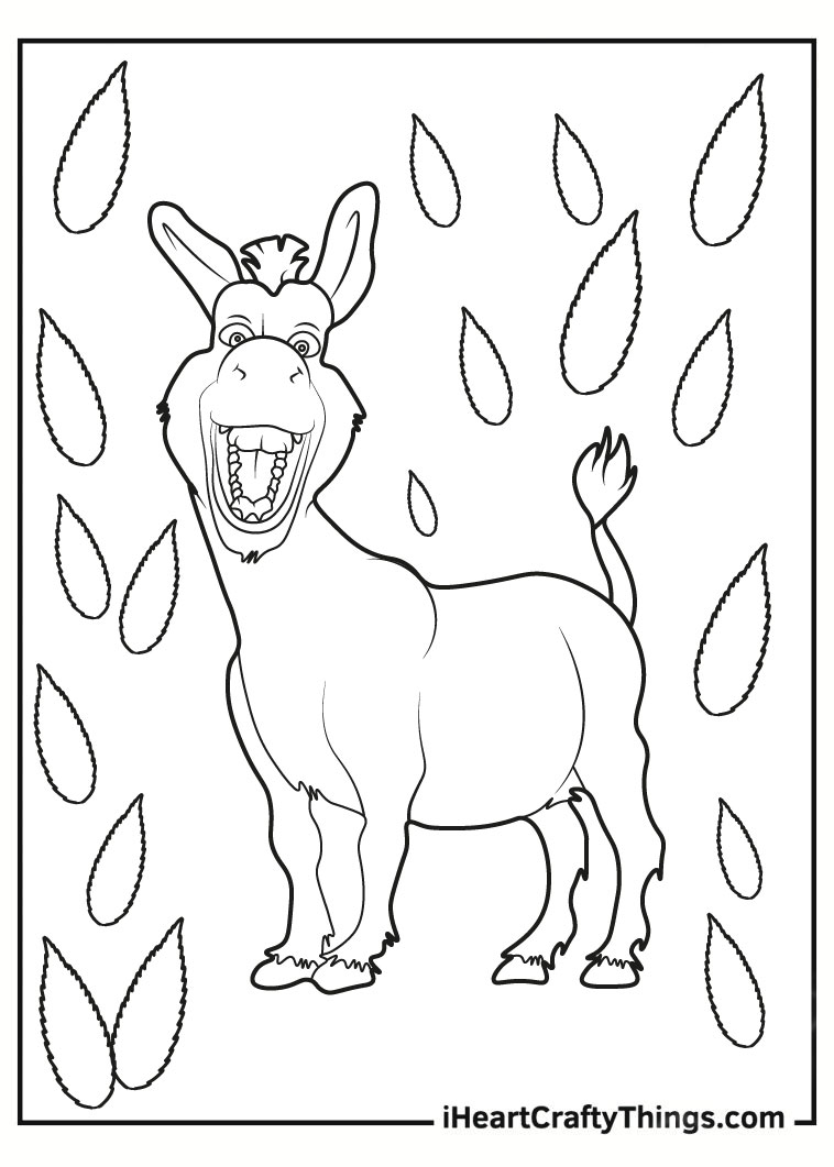 Donkey shrek coloring page