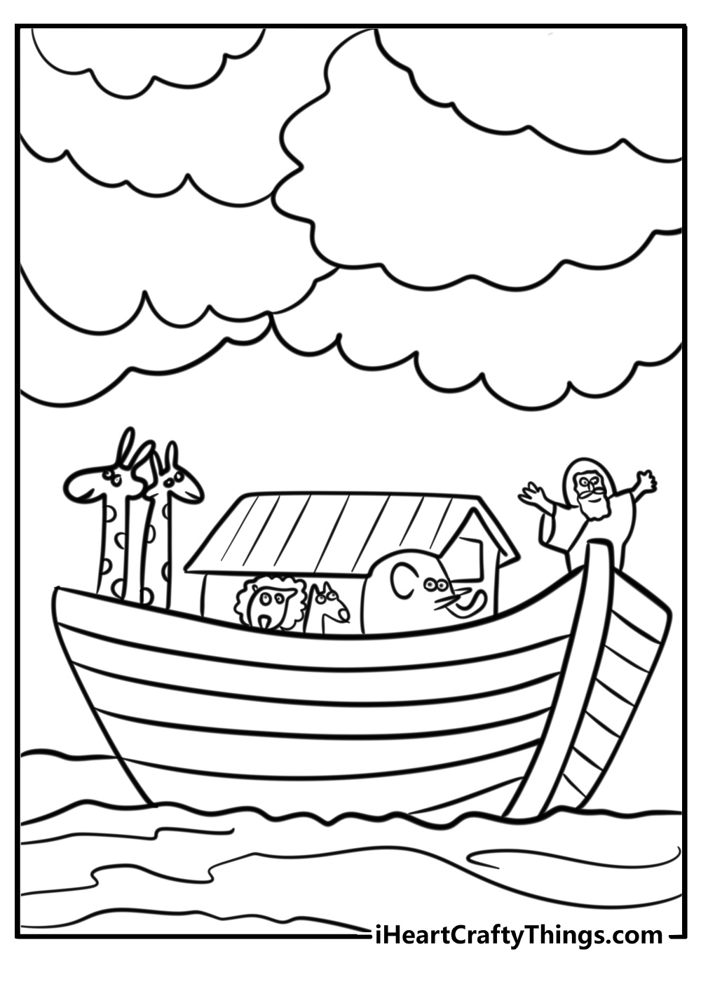 Easy noah's ark coloring page