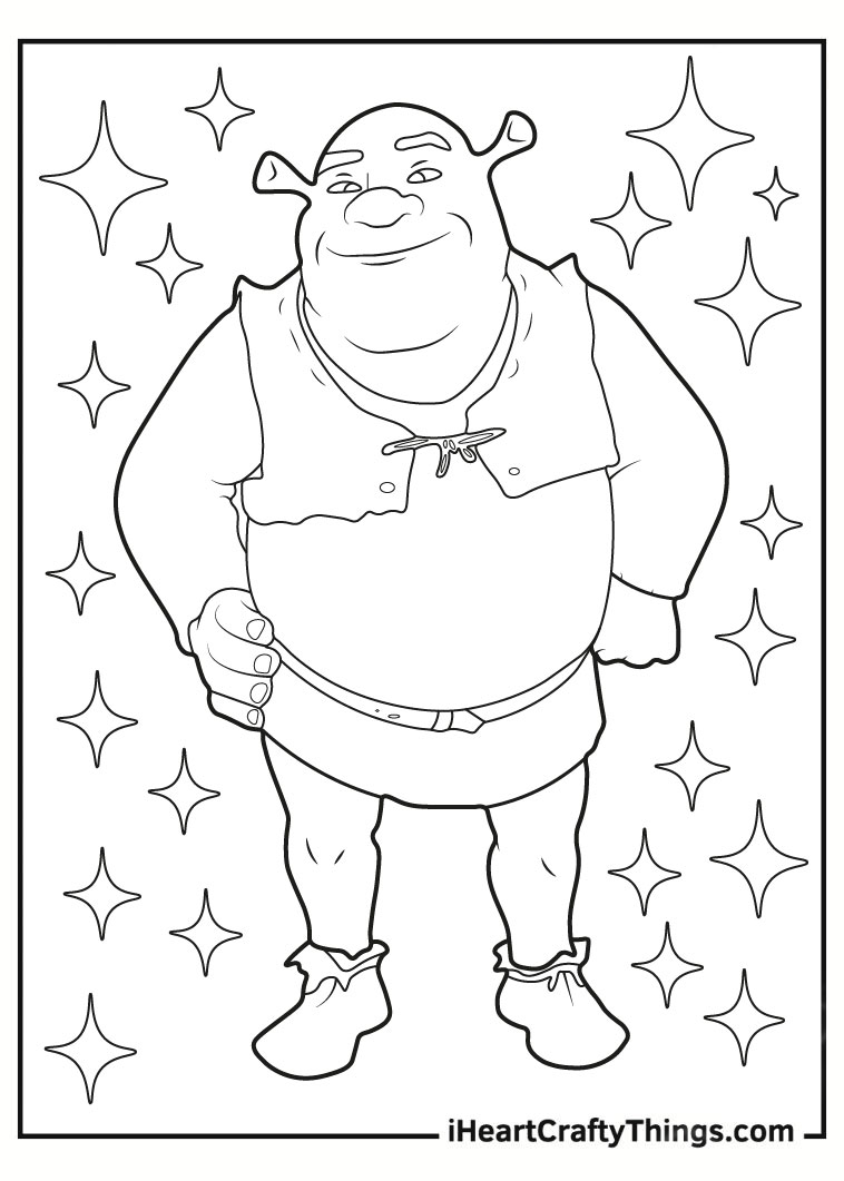 Easy shrek coloring page