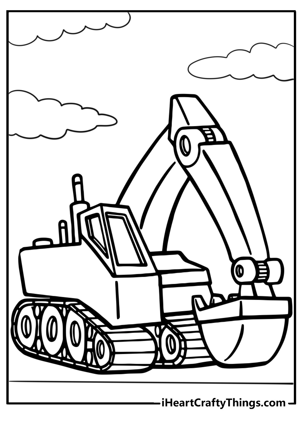 Excavator coloring pages printable