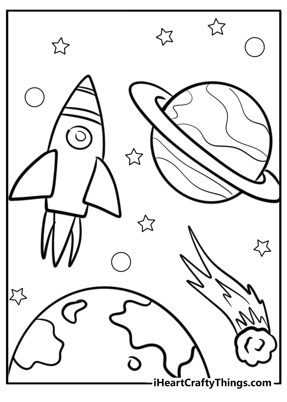 Free printable space coloring pages