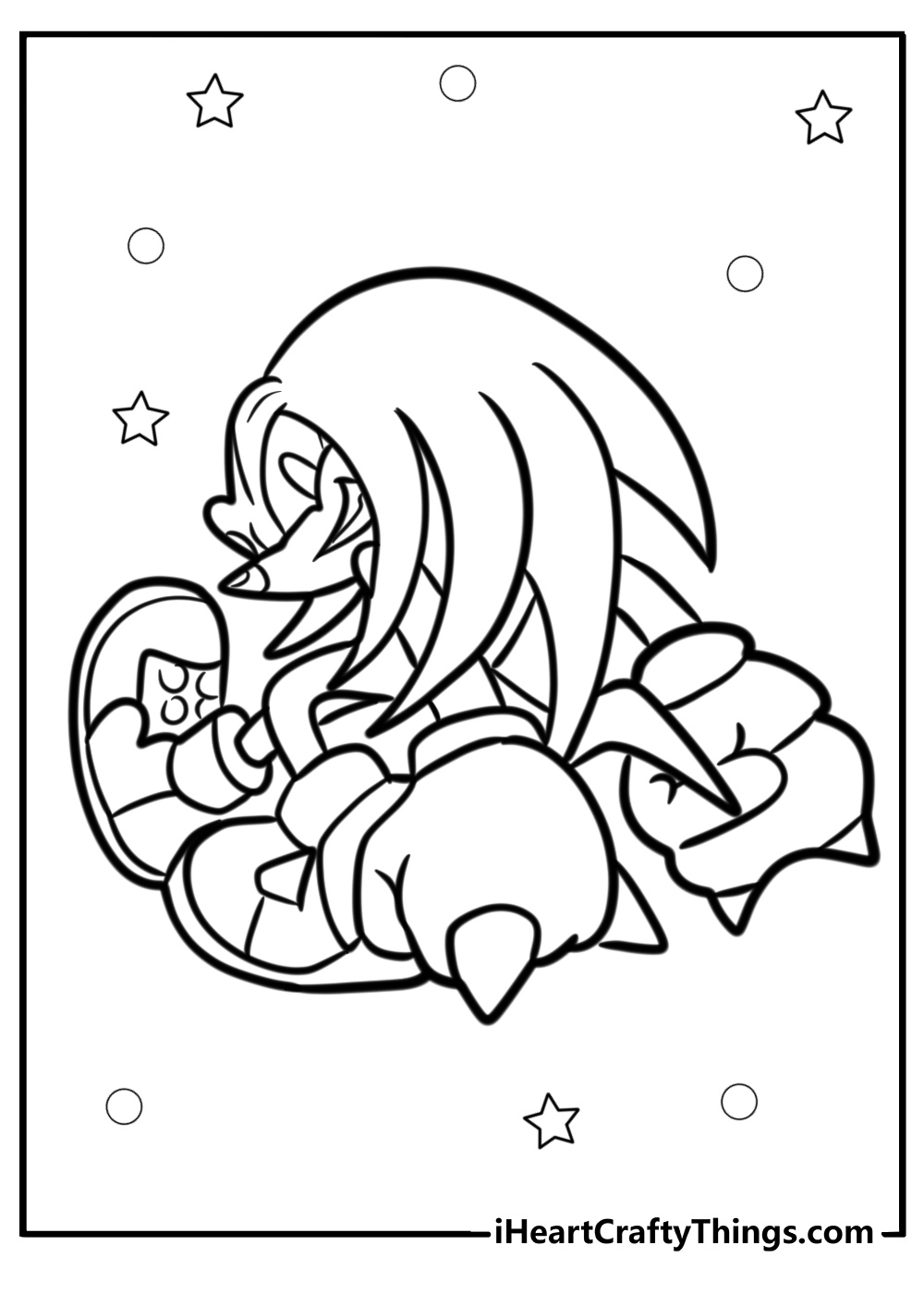 Knuckles the echidna coloring pages