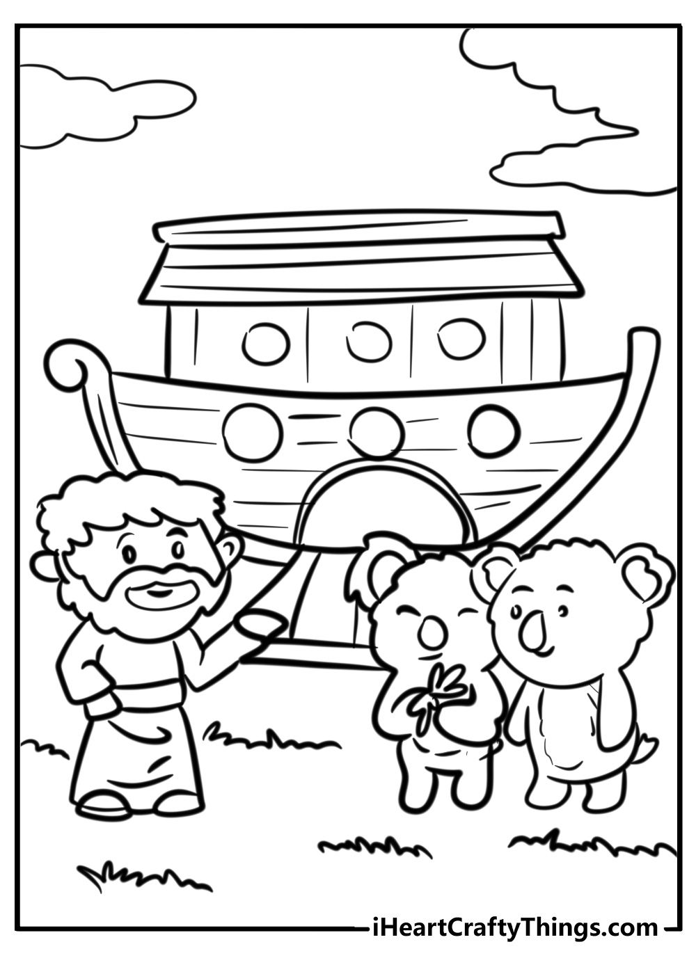 Noah's ark coloring page printable