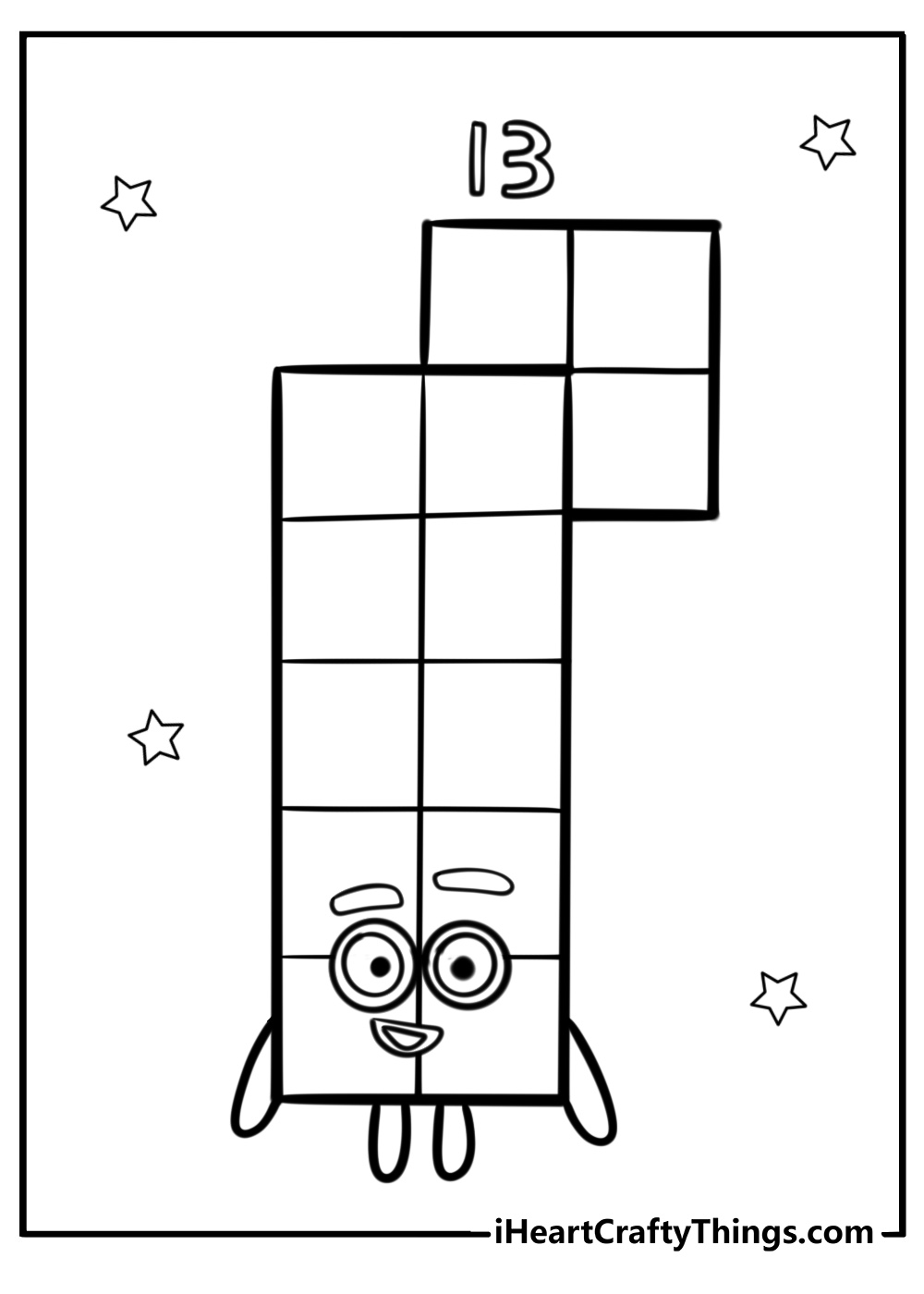 numberblocks 13 coloring pages