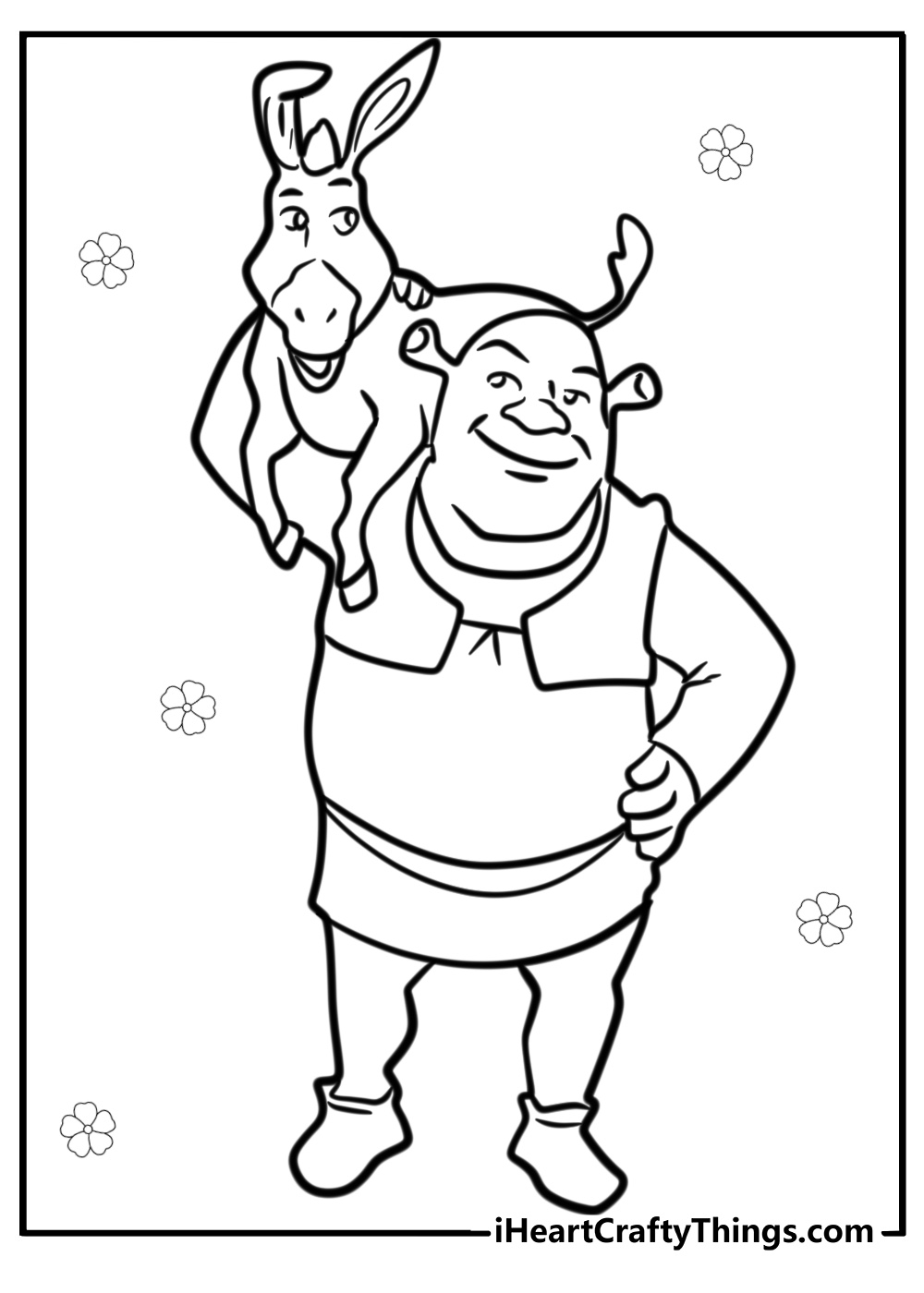 Shrek and donkey coloring pages