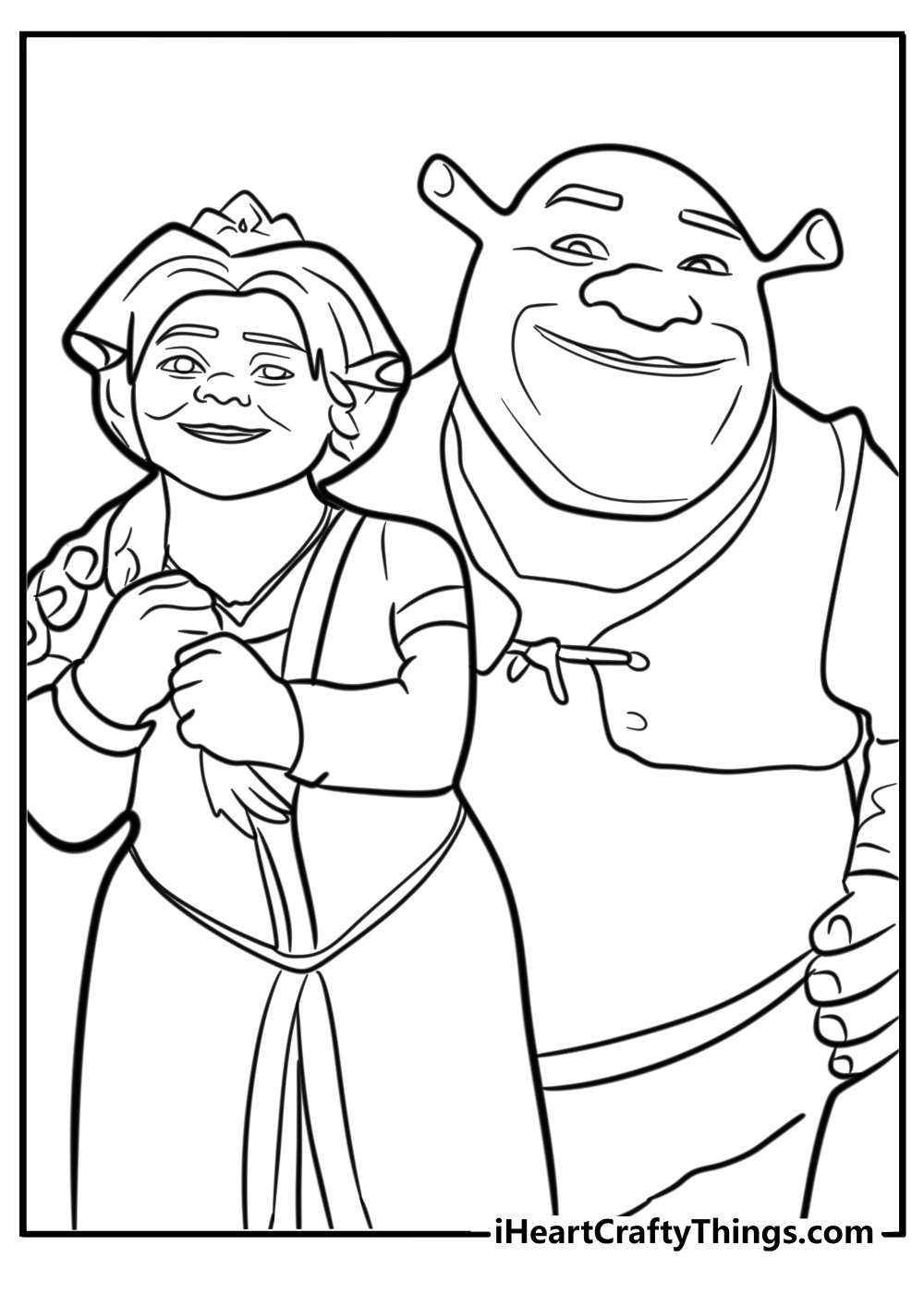 Shrek and fiona coloring pages