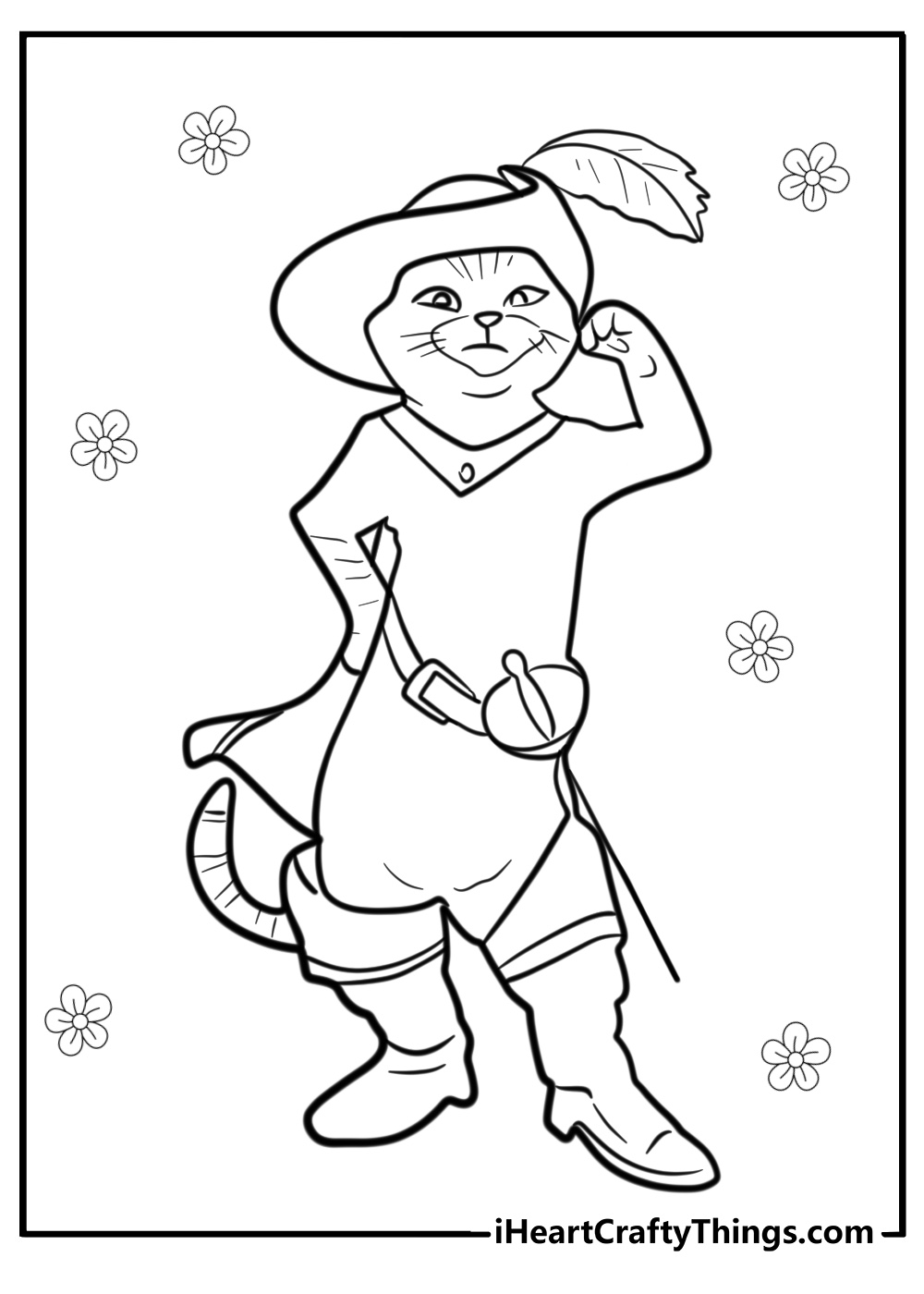 Shrek puss in boots coloring pages