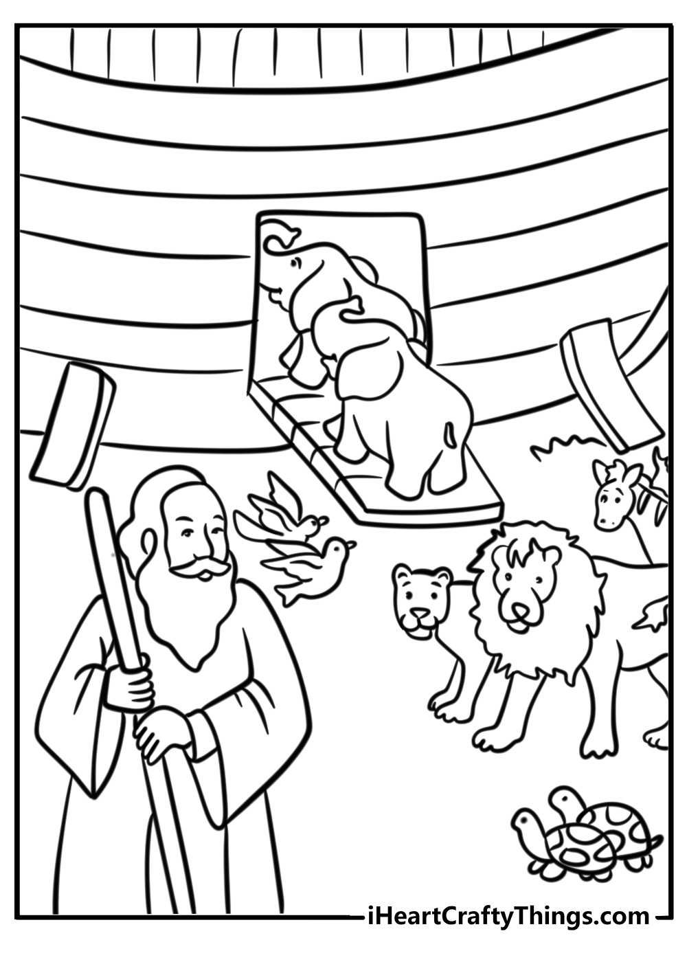 Simple noah's ark coloring page