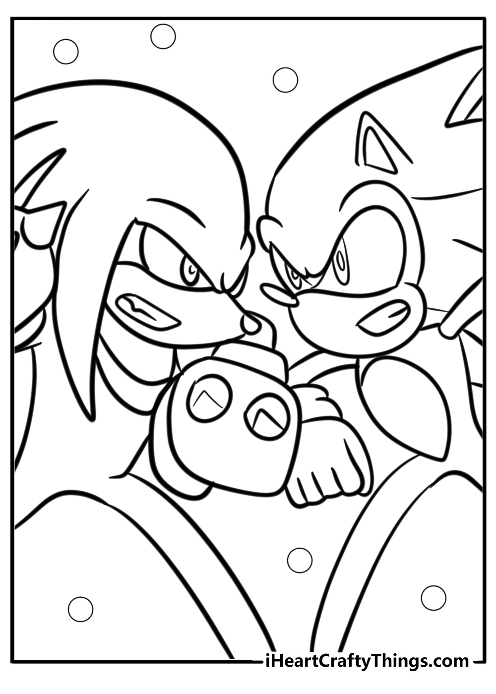 Sonic vs knuckles coloring pages