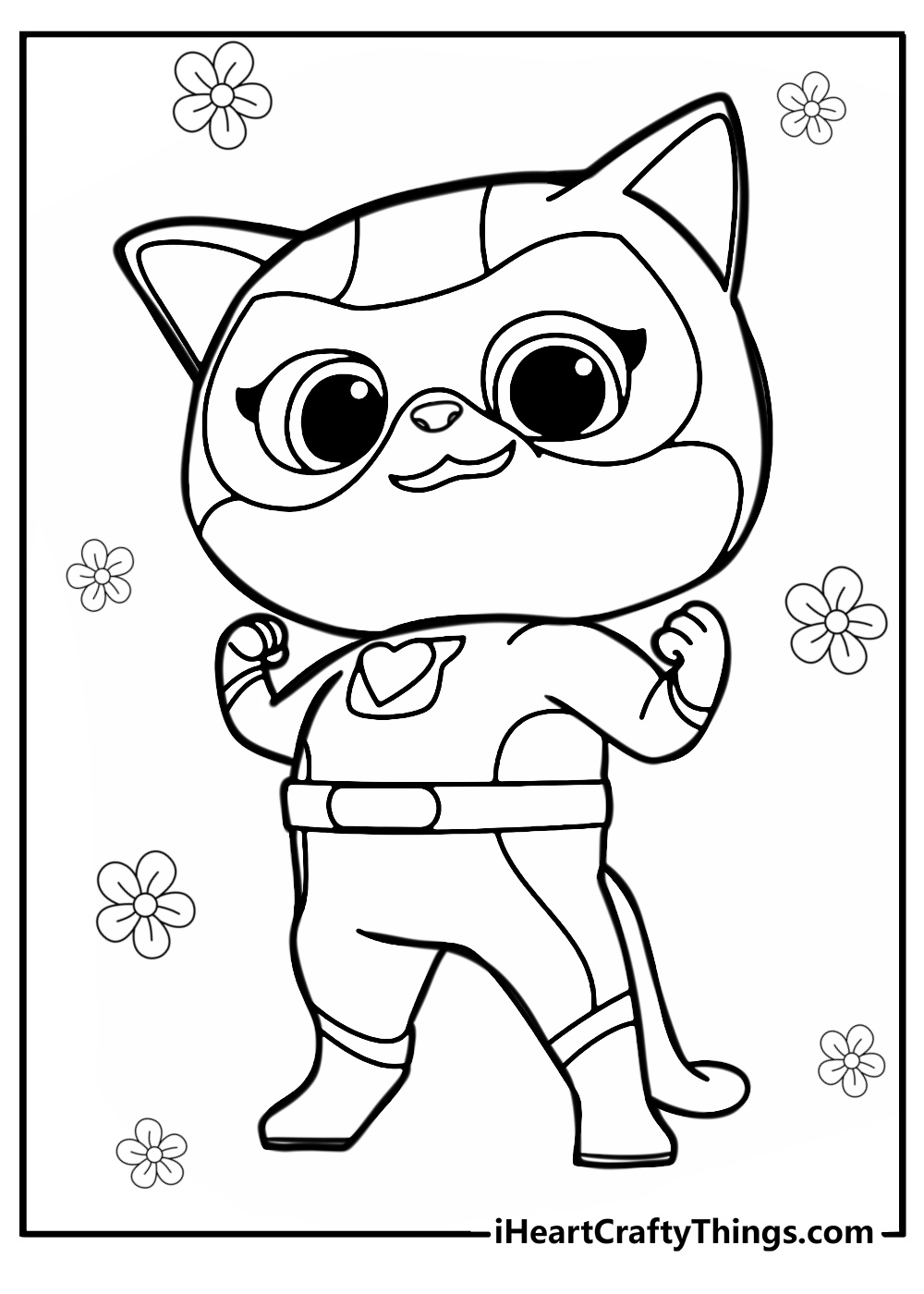 Superkitties coloring page printable