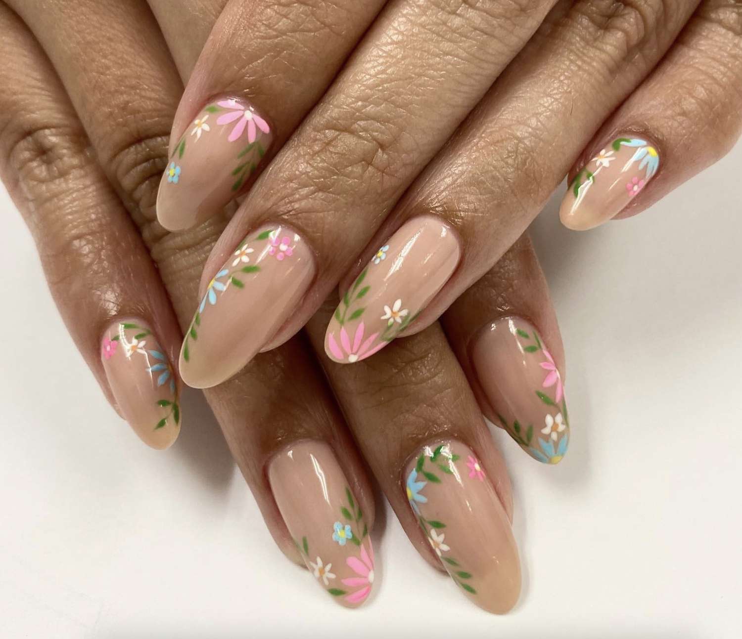 Floral Almond Nail Designs