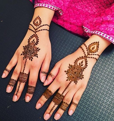 Full Back Hands Mehndi Design