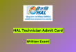 HAL Technician Admit Card