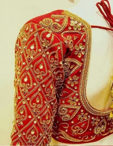 Mirror Work and Zardosi Embroidery Blouse