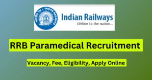 RRB Paramedical Recruitment 2024