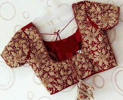 Red Heavy Work Bridal Blouse