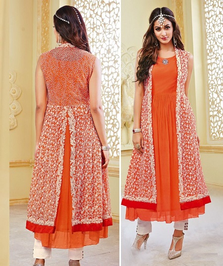 Net Shrug Kurta for Parties