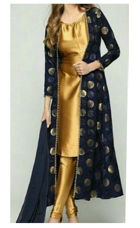 Brocade shrug with gold kurta