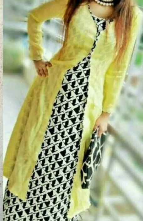 Yellow Shrug Style Kurta Design