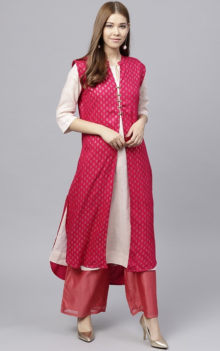 Sleeveless Shrug with Kurta