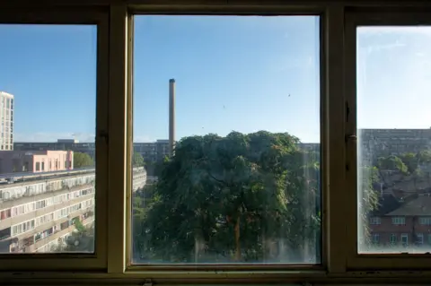 BBC/Laurence Cawley View from Aylesbury estate window 