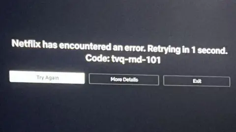 Brendan Ashford An error message saying "Netflix has encountered an error. Retrying in 1 second"