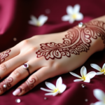 A hand with an intricate Arabic mehndi design