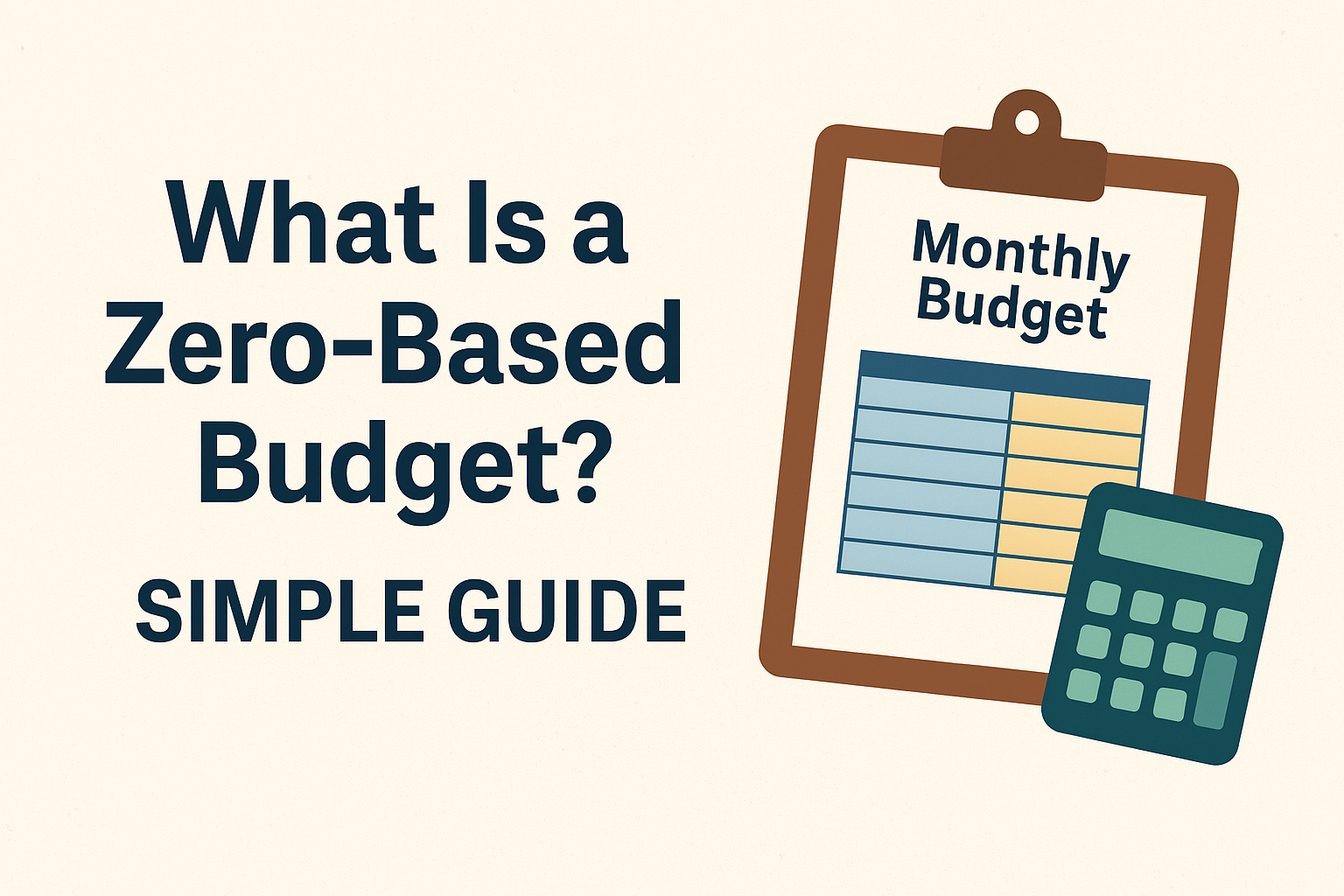 Person creating a zero-based monthly budget using a notebook and calculator what Is a zero-based budget