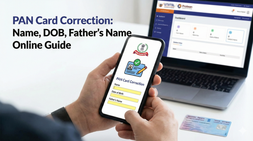 pan card correction how to fix