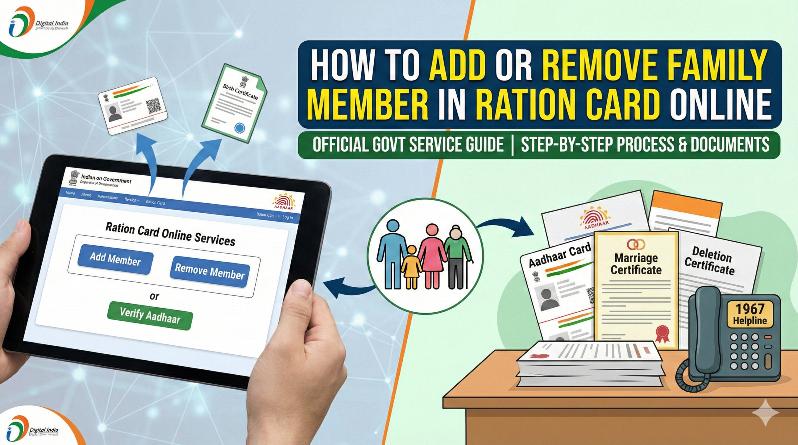 how to add or remove family member in ration card online how to add or remove family member in ration card online