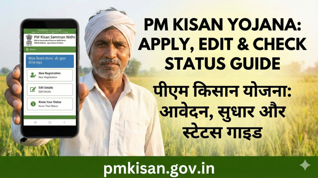pm kisan yojana how to apply edit details and check instalment status