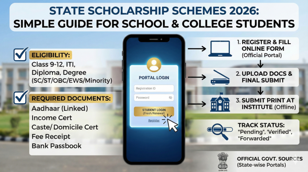 state scholarship schemes 2026 simple guide for school and college students
